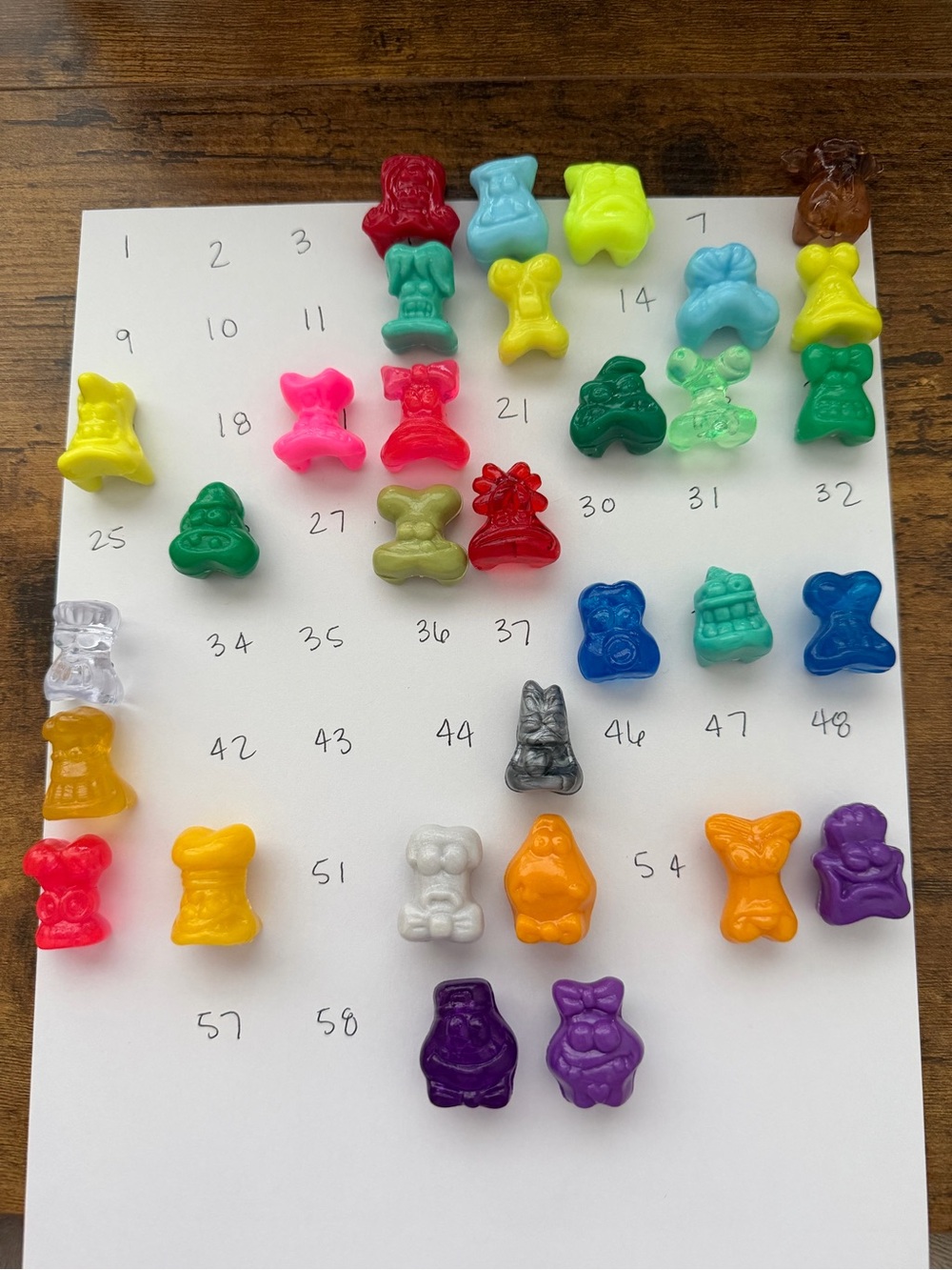 Partial Set - 31 of 60 - 1996 Gogos Crazy Bones ORIGINALS